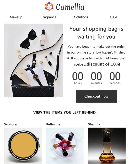 Abandoned cart email template
